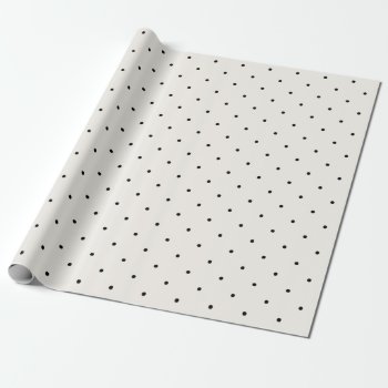 Mini Black Polka Dots Pattern On Vanilla Wedding Wrapping Paper by fatfatin_blue_knot at Zazzle