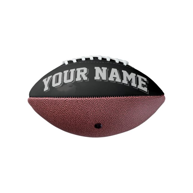 Mini BLACK SILVER AND DARK GRAY Personalized Football (Rotated 270)