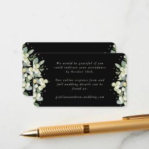 Mini Black Snowberry+Eucalyptus Online RSVP Enclosure Card