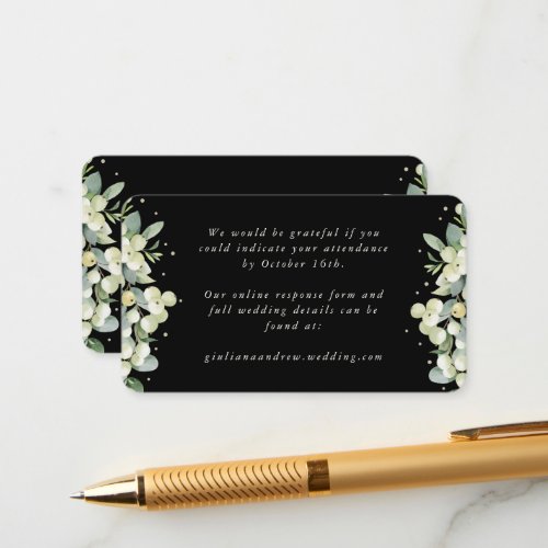 Mini Black SnowberryEucalyptus Online RSVP Enclosure Card