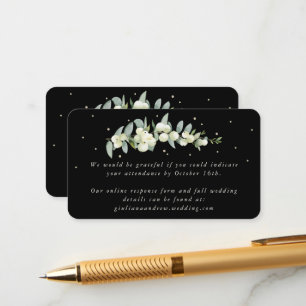 Mini Black Snowberry+Eucalyptus Online RSVP Enclosure Card