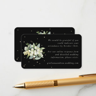 Mini Black Snowberry+Eucalyptus Online RSVP Enclosure Card