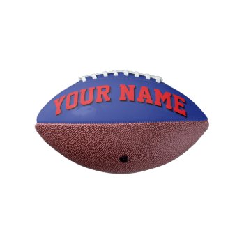 Mini Blue And Red Personalized Football by MINI_FOOTBALLS at Zazzle
