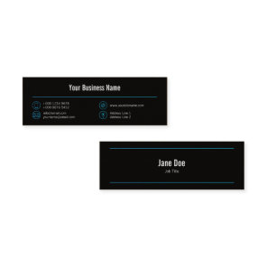 Mini Blue Business Elegant Lines Icons Black Mini Business Card Mini Blue Business Elegant Lines Icons Black Mini Business Card