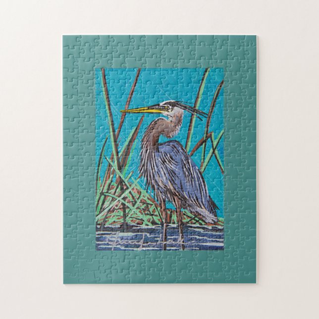 Mini Blue Heron Puzzle (Vertical)