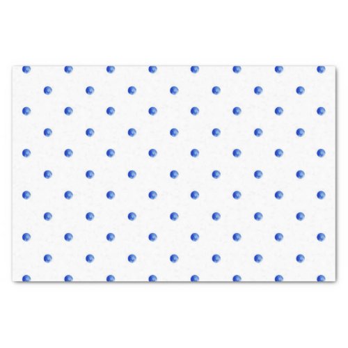 Mini Blue Watercolor Polka Dots Tissue Paper