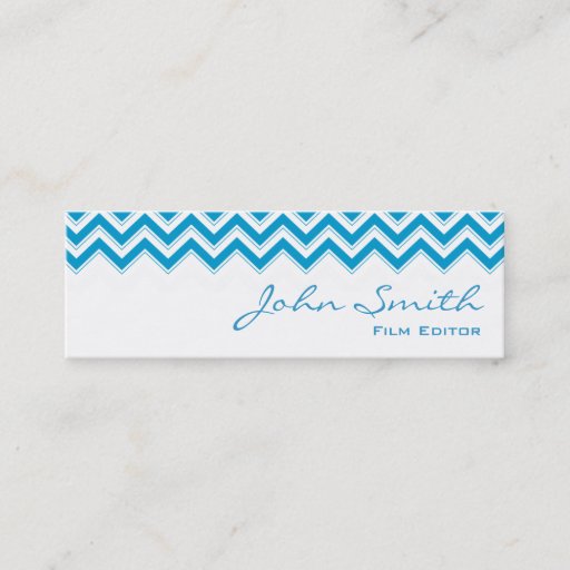 Customizable Mini Blue Zigzag Film Editor Business Card
