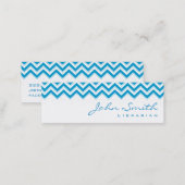 Mini Blue Zigzag Librarian Business Card (Front/Back)
