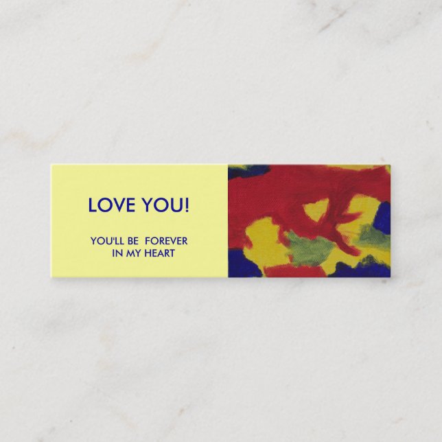 Mini Book Marker -  Love You Business Card (Front)