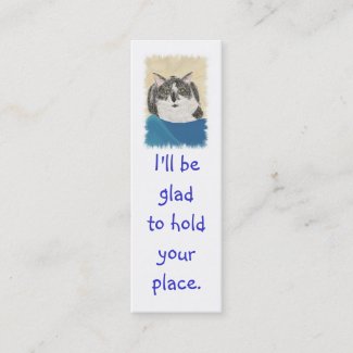 Mini Bookmark Cards, Black WhiteTuxedo Cat Mini Business Card