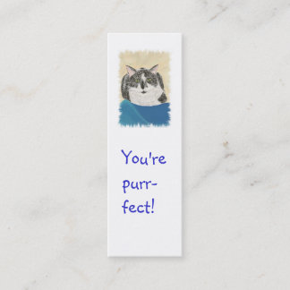 Mini Bookmark Cards,Tuxedo Cat Business Card