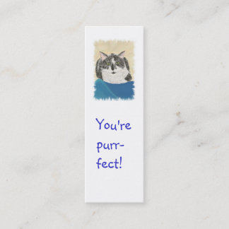 Mini Bookmark Cards,Tuxedo Cat Mini Business Card