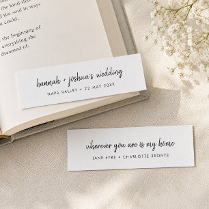 Mini Bookmark Cards Wedding Favor Keepsake