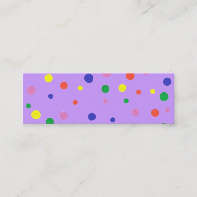Mini Bookmark cards with colorful polka dots (Front)