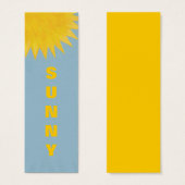 Mini Bookmark cards, yellow orange Sunny Sun (Front & Back)