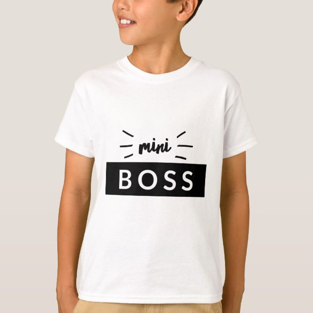 Mini Boss Childrens Coordinating Typography T-Shirt (Front)