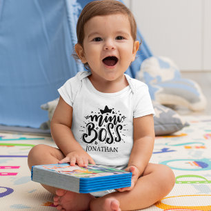 Mini Boss Cute Typography Baby Bodysuit