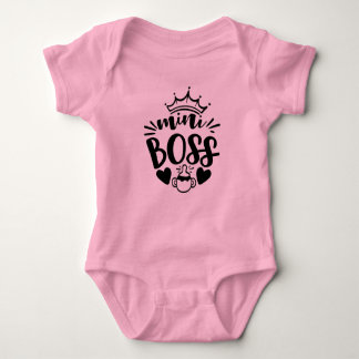 Mini Boss fun pregnancy announcement Baby Bodysuit