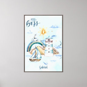 Mini Boss Ship In the Ocean Customizable Canvas Print