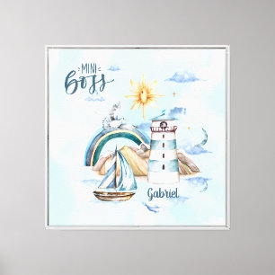 Mini Boss Ship In the Ocean Customizable Canvas Print