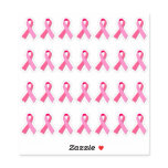 Mini Breast Cancer Awareness Pink Ribbon X 28 Sticker