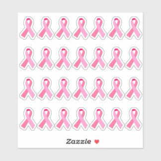 Mini Breast Cancer Awareness Pink Ribbon X 28 Sticker