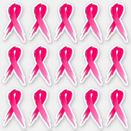 Mini Breast Cancer Awareness Pink Ribbons x 15 Sticker
