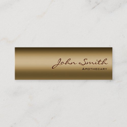 Mini Bronze Metal Apothecary Business Card