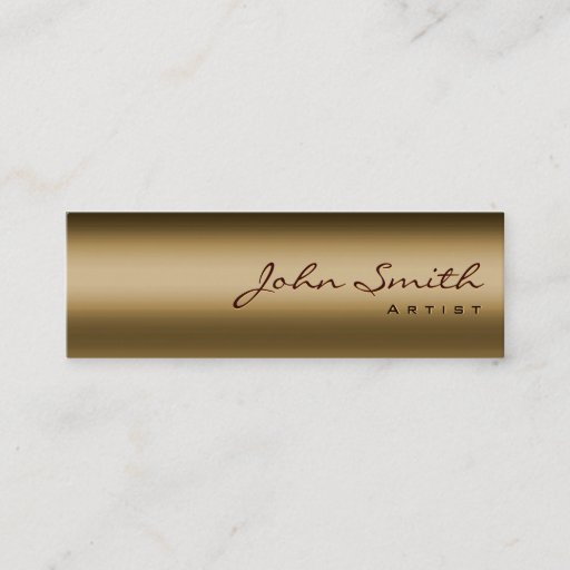 Customizable Mini Bronze Metal Artist Business Card