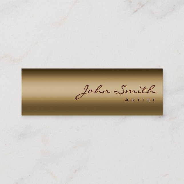 Mini Bronze Metal Artist Business Card (Front)