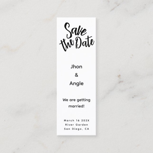 Mini Budget Wedding Save the Date QR Code Cards (Front)