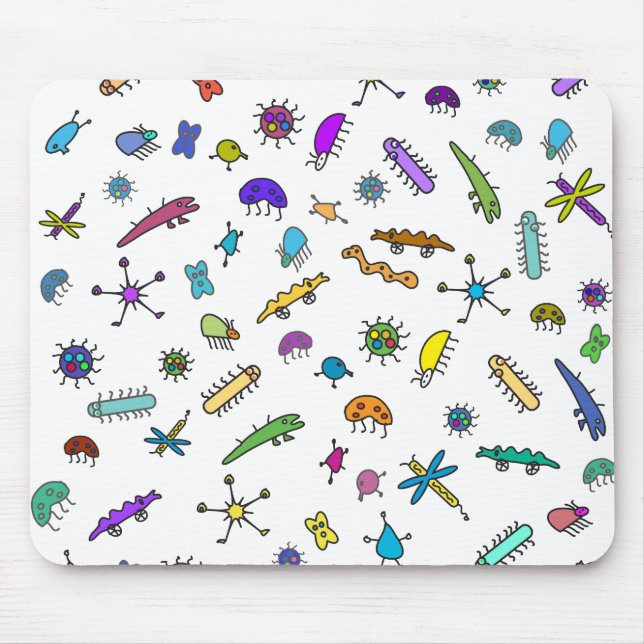 Mini Bugs and Mini Beasts Mouse Pad (Front)