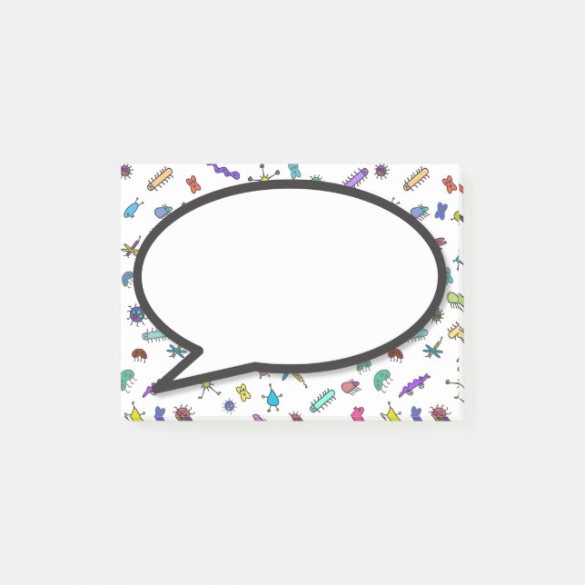 Mini Bugs and Mini Beasts Speech bubble Post-it Notes (Front)