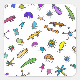Mini Bugs and Mini Beasts Square Sticker