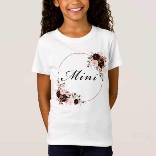 Mini Burgundy Floral Watercolor Shirt