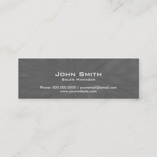 Customizable Mini Business Card Elegant Silver Abstract Effect