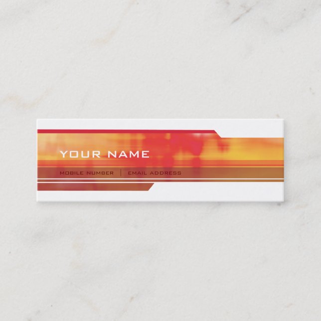 MINI BUSINESS CARD :: slick 1 orange red yellow (Front)