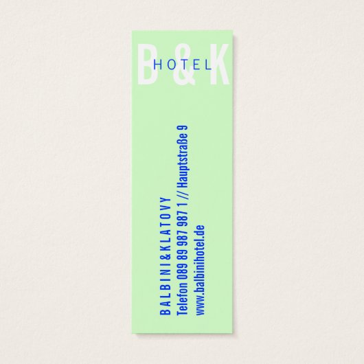 Mini Business Cards Hotel (Back)
