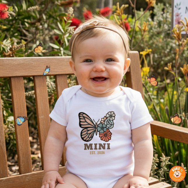 Mini Butterfly with Custom EST Year Matching Outfi Baby Bodysuit (Creator Uploaded)