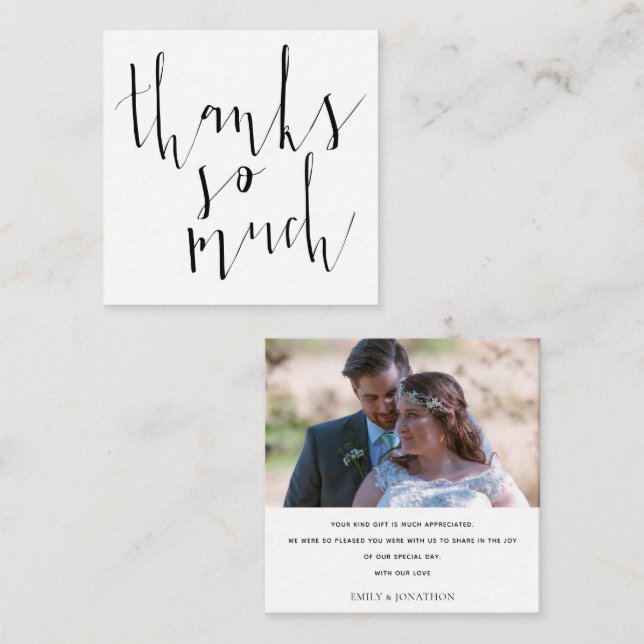 MINI | Calligraphy Photo Wedding Thank You Note Card (Front/Back)