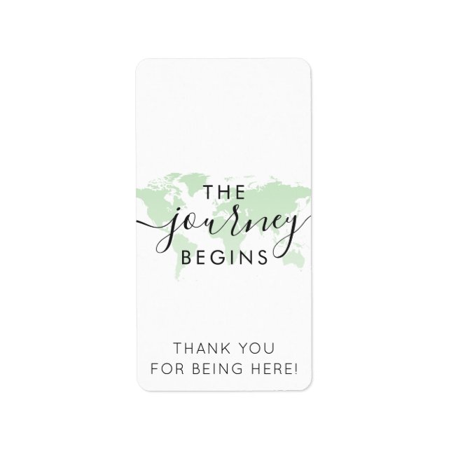 Mini Candy Bar Wrap Green World Map Journey Theme Label (Front)