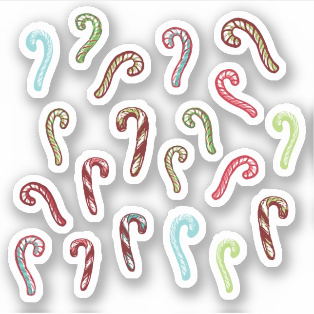 Mini Candy Canes 18 count Sticker (Front)