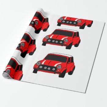 "mini Car" Custom Wrapping Paper by yackerscreations at Zazzle