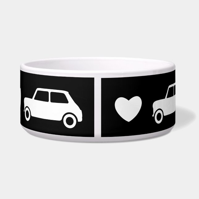 Mini Car Hearts Black Bowl (Back)