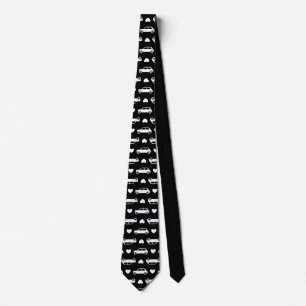 Mini Car Hearts Black Neck Tie