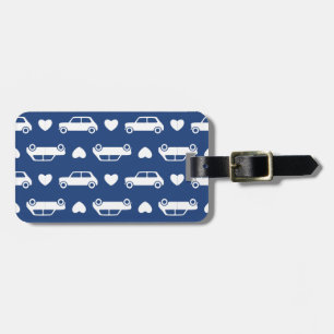 Mini Car Hearts Blue Luggage Tag