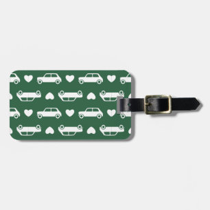 Mini Car Hearts Green Luggage Tag