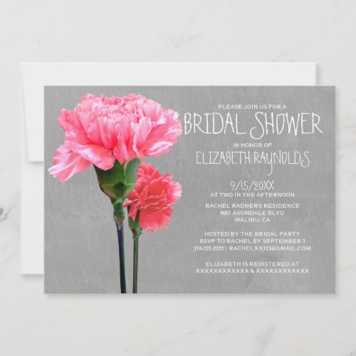 Mini-Carnation Bridal Shower Invitations