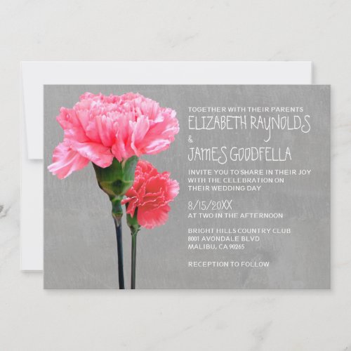 Mini-Carnation Wedding Invitations