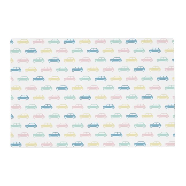 Mini Cars on the Go - Pastel - Placemat (Front)